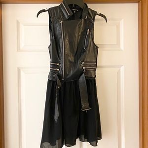 Faux leather vest with skirt
